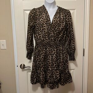 Michael Kors Leopard print faux wrap dress, size 1X